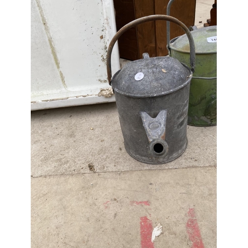 1481 - TWO VINTAGE METAL WATERING CANS