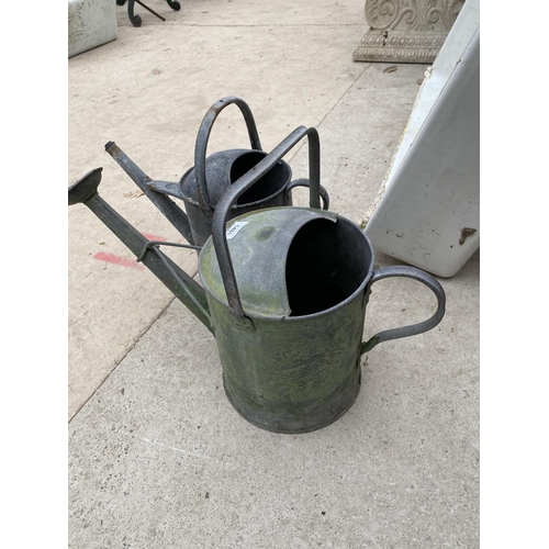 1481 - TWO VINTAGE METAL WATERING CANS