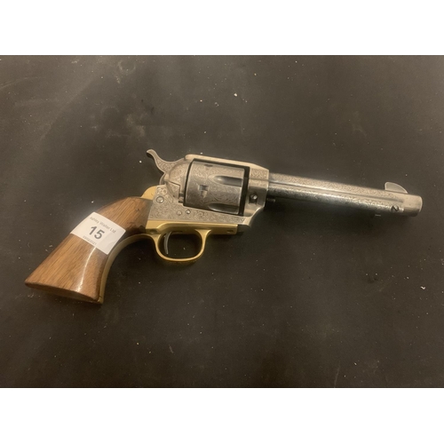 15 - A 1966 ENGRAVED ADLER ITALY MODEL 1873 REVOLVER BLANK FIRING SERIAL NO. 6895