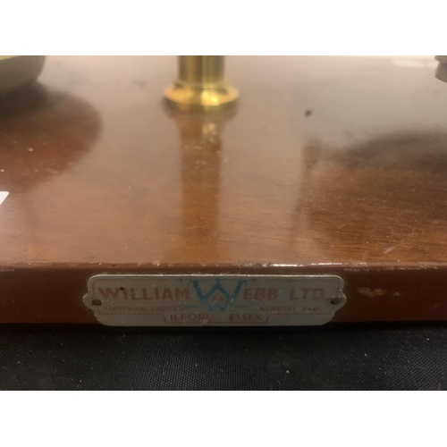 19 - A SET OF W A WEBB BRASS APOCATHARY/PHYSICIANS SCALES