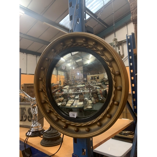 55 - A GILT FRAMED CONVEX MIRROR