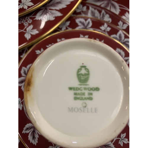 126 - A SELECTION OF WEDGWOOD BURGUNDY 'MOSELLE' DINNERWARE