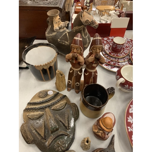 127 - AN ASSORTMENT OF VARIOUS ITEMS TO INCLUDE STUDIO POTTERY ETC