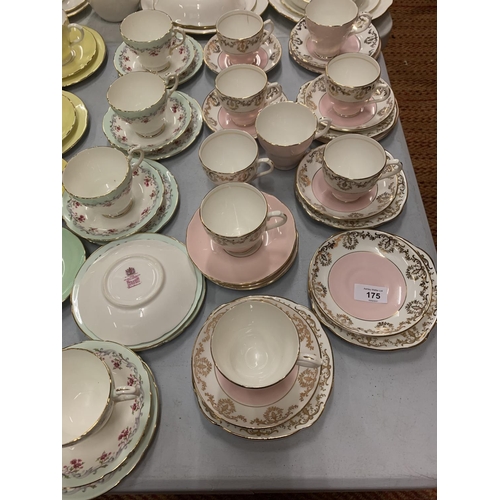 175 - A LARGE QUANTITY OF CERAMIC TEA WARE TO INCLUDE PARAGON, DUCHESS ETC