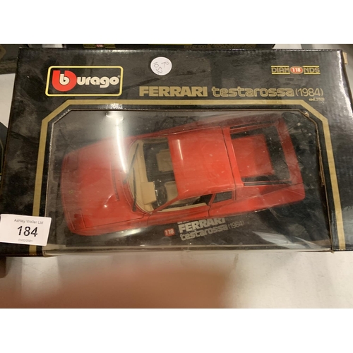 184 - A MODEL BURAGO FERRARI TESTAROSSA 1984