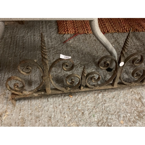 195 - AN ORNATE CAST IRON RAILING TOP