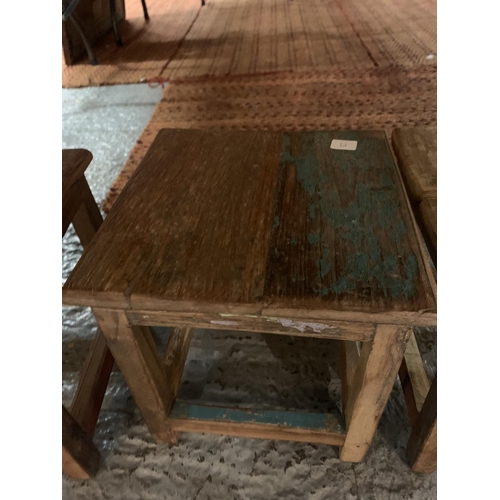 198 - FOUR VINTAGE WOODEN STOOLS