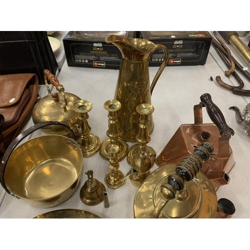 203 - THREE SILVERPLATE  TEA AND COFFEE POTS AND A PEWTER TANKARD