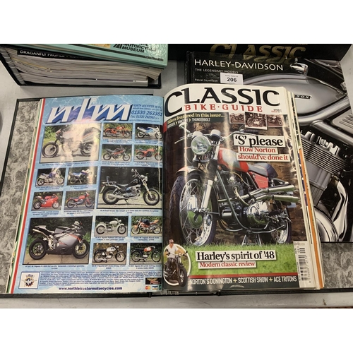 206 - A SUBSTANTIAL COLLECTION OF CLASSIC BIKE GUIDES TO ALSO INCLUDE 'THE MOTOR BIKE BOOK THE DEFINITIVE ... 