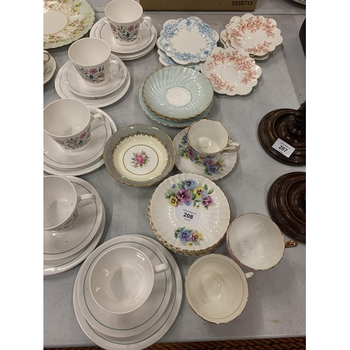 208 - A LARGE SELECTION OF CHINA TEA WARE