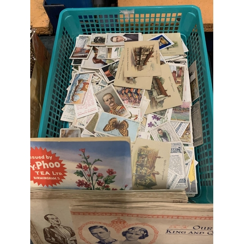 222 - A LARGE QUANTITY OF CIGARETTE CARDS TO INCLUDE OUR KING AND QUEENS ETC