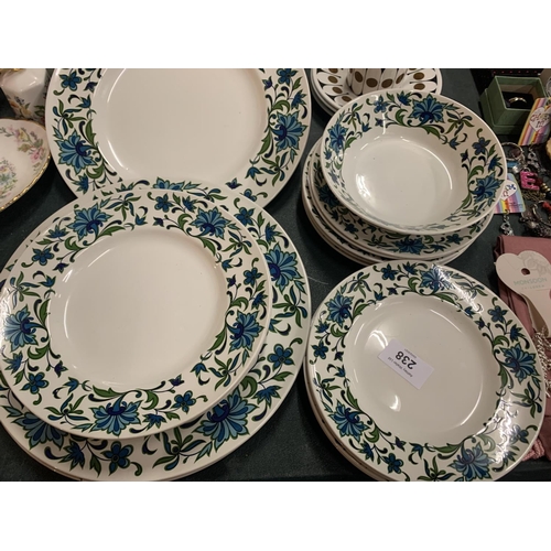 238 - A LARGE ASSORTMENT OF CERAMIC WARE TO INCLUDE MIDWINTER DINNER SERVICE ETC