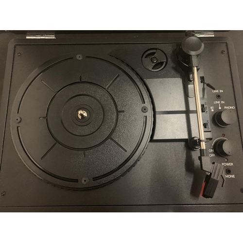 64 - AN AKAI PORTABLE TURNTABLE