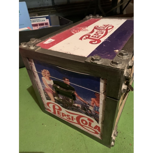 424 - A VINTAGE STYLE PEPSI STORAGE TRUNK