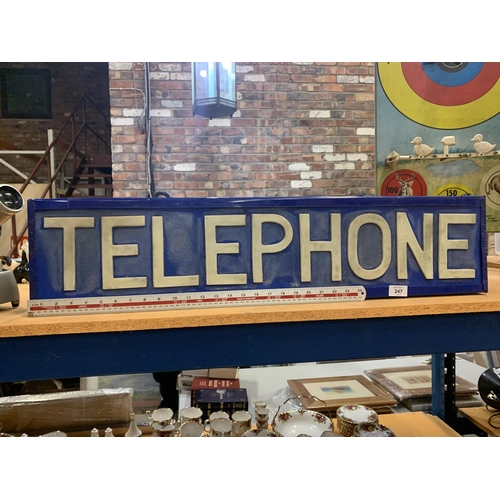 247 - AN ILLUMINATED LIGHT BOX 'TELEPHONE' SIGN