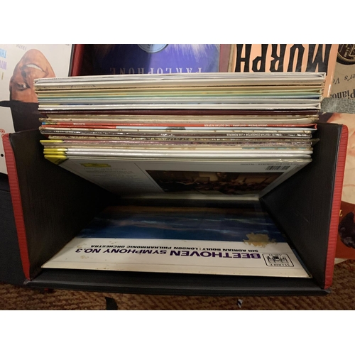 251 - A LARGE COLLECTION OF RECORDS WITH TWO STORAGE CASES