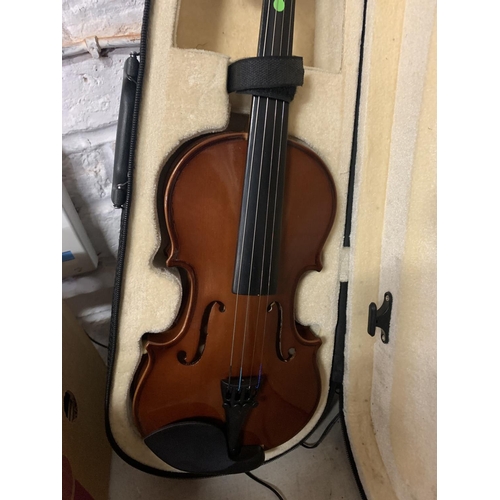 265 - A CASED HALF VIOLIN