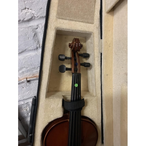 265 - A CASED HALF VIOLIN