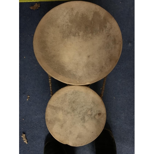 282 - A PAIR OF VINTAGE BONGO DRUMS