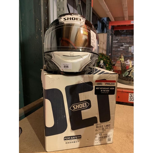 856 - A SHOEI RAID II LANCE MOTORCYCLE HELMET BOXED SIZE 53-54CM