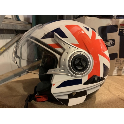 857 - A MOTORCYCLE HELMET WITH VISOR