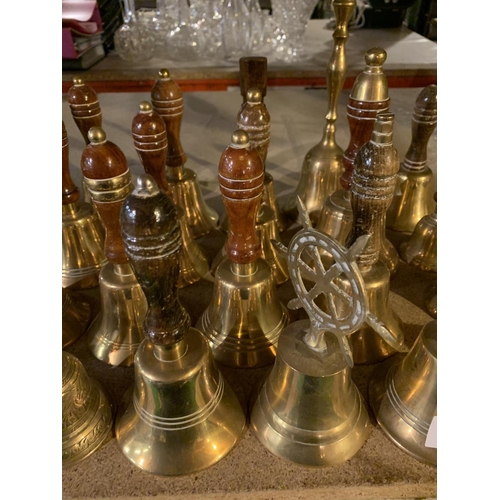 898 - A LARGE COLLECTION OF VARIOUS HANDBELLS