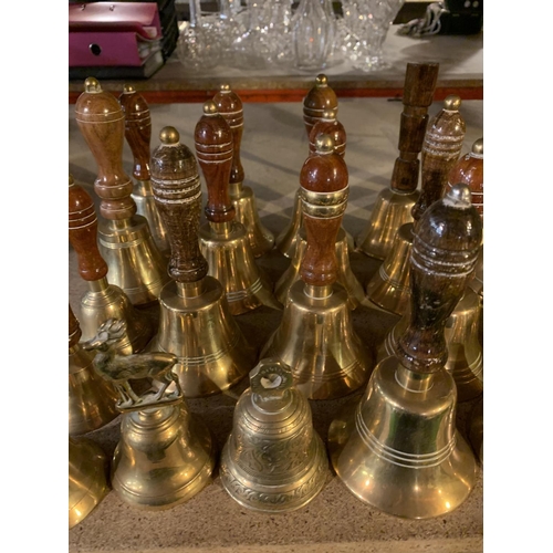 898 - A LARGE COLLECTION OF VARIOUS HANDBELLS