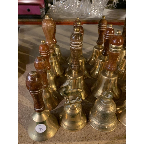 898 - A LARGE COLLECTION OF VARIOUS HANDBELLS