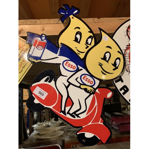 905 - AN ESSO BOY AND GIRL METAL SIGN