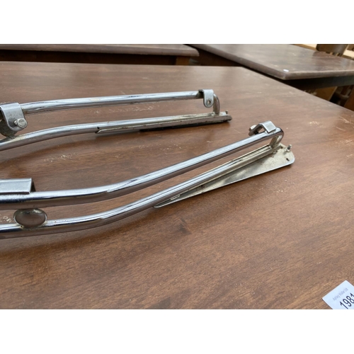 1201A - A RARE SET OF TWO BREV. FIAR G CESARI CHROME LAMBRETTA DUAL SIDE PANEL BARS - TO FIT A SERIES 3 ONWA... 