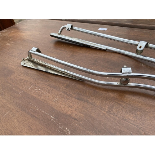 1201A - A RARE SET OF TWO BREV. FIAR G CESARI CHROME LAMBRETTA DUAL SIDE PANEL BARS - TO FIT A SERIES 3 ONWA... 