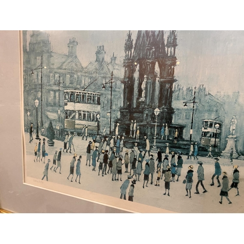 831 - AN ARTHUR DELANEY PENCIL SIGNED LIMITED EDITION PRINT 246/250  OF ALBERT SQUARE MANCHESTER