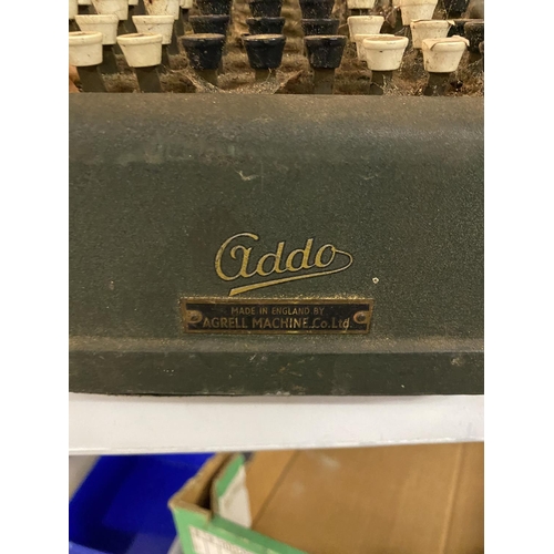 836 - A VINTAGE ADDO CALCULATOR MADE IN ENGLAND BY THE AGRELL MACHINE CO LTD