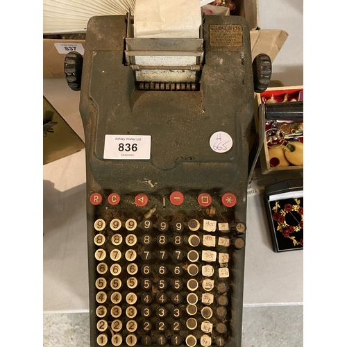 836 - A VINTAGE ADDO CALCULATOR MADE IN ENGLAND BY THE AGRELL MACHINE CO LTD