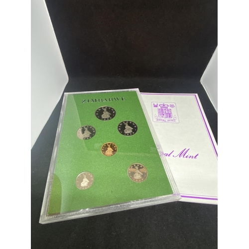 303 - A ZIMBABWE 1980 ROYAL MINT , 6 COIN PROOF SET . SEALED . PRISTINE CONDITION