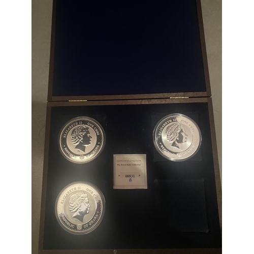 312 - A GHANA , ROYAL BABY COLLECTION FROM 2013 X 3 , 1 GHANAIAN CEDI COINS IN DISPLAY BOX