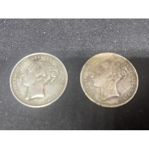 324 - TWO VICTORIAN SHILLINGS - 1853 AND 1868