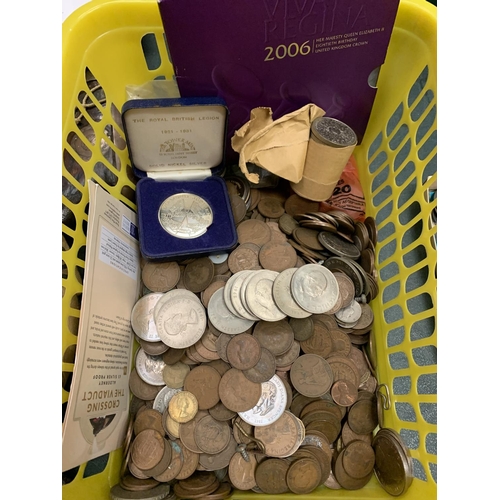 359 - A LARGE QUANTITY OF PRE DECIMAL COINS TO ALSO INCLUDE MANY COMMEMORATIVE COINS