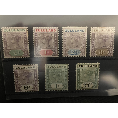 366 - ZULULAND 1894-96 QV DEFINITIVE, MINT STAMPS BEING : 1/2D – 2/6D . CAT SG £197.00 . ( 2/6D MISSING PE... 