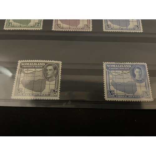 371 - SOMALILAND GV1 HIGH VALUES : 1938 1R , 2R , 3R & 5R VERY LIGHTLY MOUNTED , 1942 3R VERY FINE USED . ... 