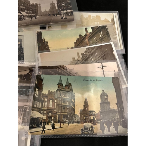 378 - POSTCARDS . A SELECTION OF 30 , IN PLASTIC SLEEVES , WITH SCENES FROM SHEFFIELD . PREDOMINANTLY EV11... 