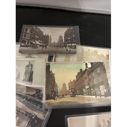 378 - POSTCARDS . A SELECTION OF 30 , IN PLASTIC SLEEVES , WITH SCENES FROM SHEFFIELD . PREDOMINANTLY EV11... 