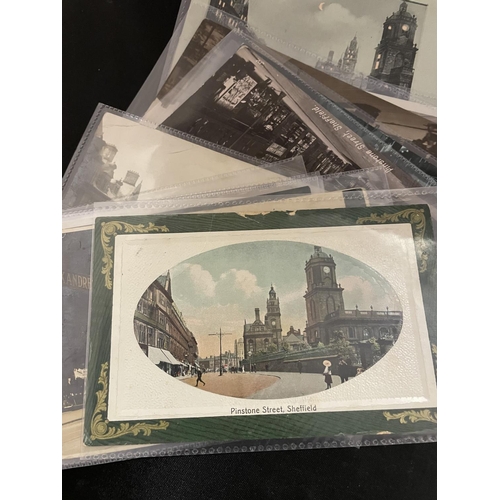 378 - POSTCARDS . A SELECTION OF 30 , IN PLASTIC SLEEVES , WITH SCENES FROM SHEFFIELD . PREDOMINANTLY EV11... 