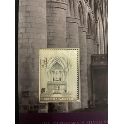 387 - GREAT BRITAIN , 2009/2010 , “THE CATHEDRALS” SILVER STAMP SET OF FIVE , LIMITED EDITION OF 3000 . EA... 