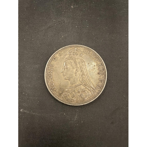 389 - UK QUEEN VICTORIA , JUBILEE SILVER CROWN , 1887 . GOOD CONDITION WITH VERY LITTLE WEAR IF ANY