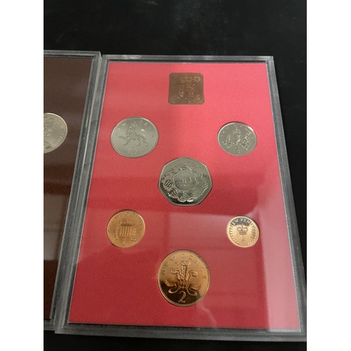 399 - THE COINAGE OF GREAT BRITAIN & NORTHERN IRELAND FOR THE YEARS 1973 & 1974 . BOTH PRISTINE