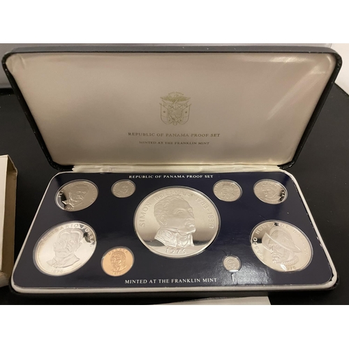 469 - PANAMA 1976 9 COIN PROOF SET . PRISTINE WITH COA