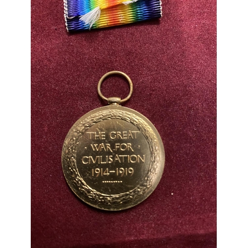 604 - TWO WWI MEDALS WITH RIBBONS - A 1914- 1918 MEDAL AND A GREAT WAR FOR CIVILISATION - THE FORMER ENGRA... 