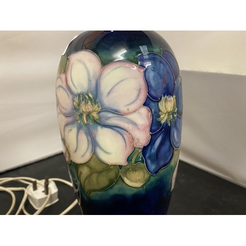 757 - A MOORCROFT CLEMATIS TABLE LAMP - 27 CM