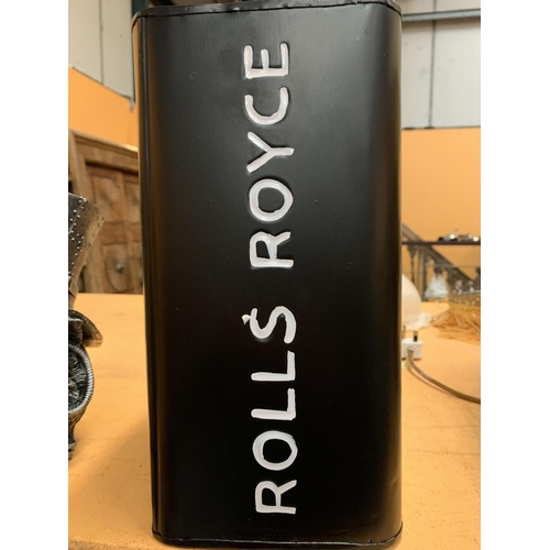 42 - A ROLLS ROYCE FUEL CAN WITH BRASS LID